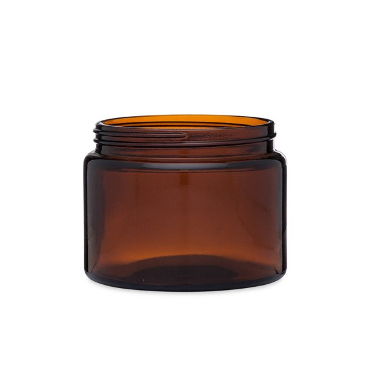 16 Oz Amber Glass Straight Sided Squat Jar (No Cap) | Berlin