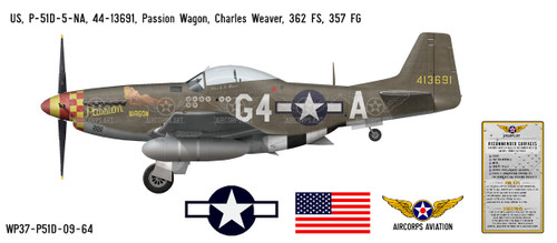 P-51D Mustang "Passion Wagon" Decorative Vinyl Decal