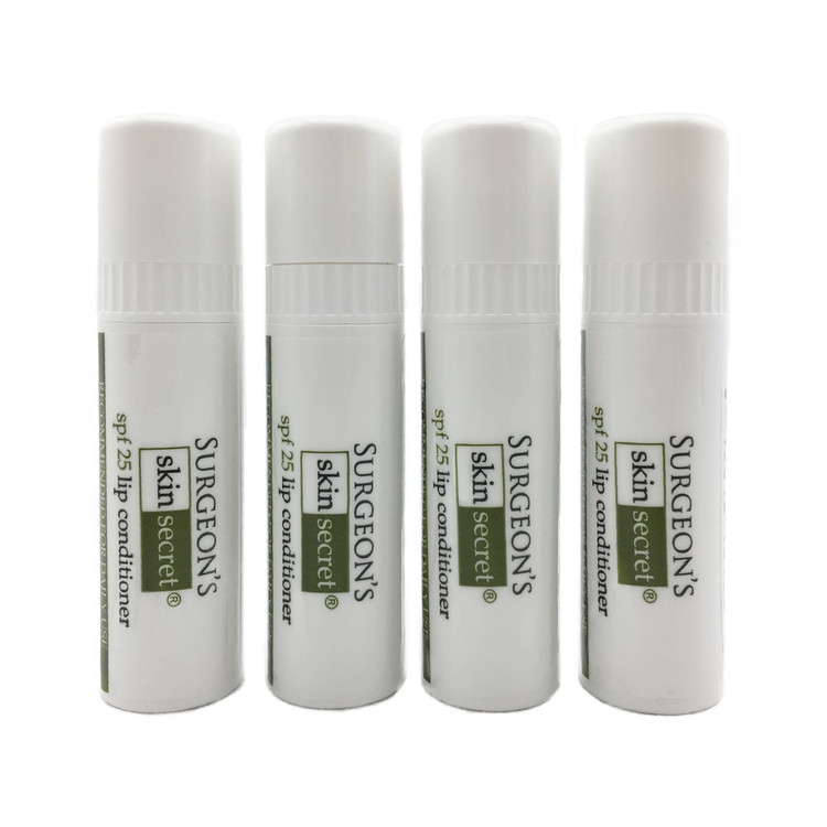 Surgeon's Skin Secret Beeswax Lip balm /SPF25 - Large .3 ounce container 4 pack