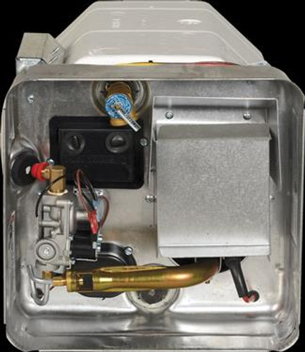 Water Heater; Electric; Model Number SW6DEL; 6 Gallon; Direct Spark Ignition; 12000 BTU; 12-11/16 Inch Height x 12-11/16 Inch Width x 19-3/16 Inch Depth