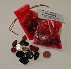 Set of the best stones for grounding and balancing in an organza pouch – Free info on properties of each stone & how to use with purchase – Free shipping over $60.