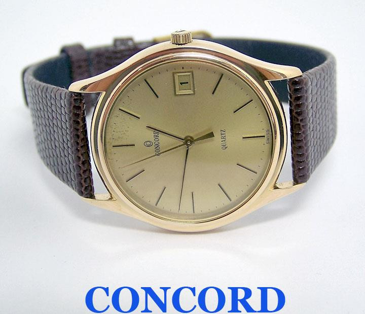 Gold Color CONCORD Men's QUARTZ Watch 17 72 214* EXLNT* SERVICED