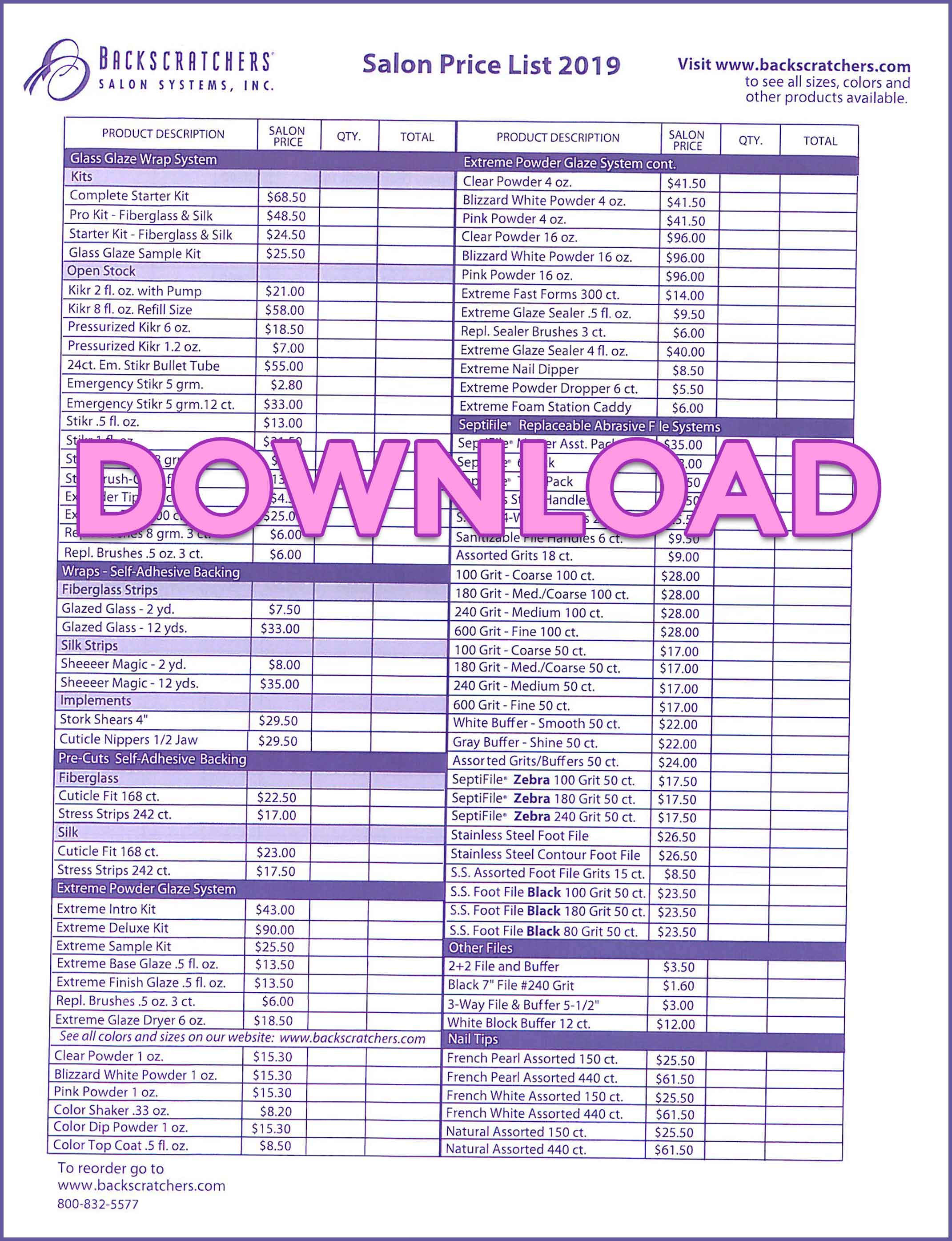 Catalog Price List