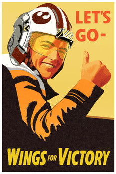 Lets Go Wings For Victory Xwing Pilot War Propaganda Mural Giant Poster 36x54 inch Lets Go Wings For Victory Xwing Pilot War Propaganda Mural Giant Poster 36x54 inch
