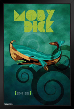 Moby Dick Herman Melville Green Art Print Framed Poster 14x20 inch Moby Dick Herman Melville Green Art Print Framed Poster 14x20 inch