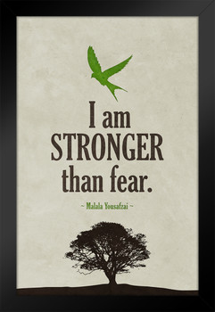 Malala Yousafzai I Am stronger Than Fear Quote Art Print Framed Poster 14x20 inch Malala Yousafzai I Am stronger Than Fear Quote Art Print Framed Poster 14x20 inch