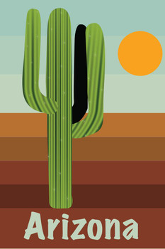 Laminated Retro Style Arizona and Saguaro National Park Travel Sign Poster 12x18 inch Laminated Retro Style Arizona and Saguaro National Park Travel Sign Poster 12x18 inch
