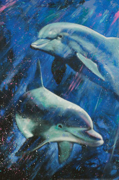 Laminated Life Aquatic Dolphins Swimming Painting by Stephen Fishwick Art Sign Poster 12x18 inch Laminated Life Aquatic Dolphins Swimming Painting by Stephen Fishwick Art Sign Poster 12x18 inch