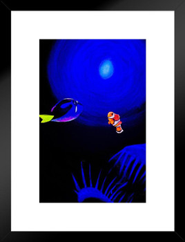 Lunch Time Clown Fish Blue Tang Ocean Painting by Stephen Fishwick Art Matted Framed Wall Art Print 20x26 inch Lunch Time Clown Fish Blue Tang Ocean Painting by Stephen Fishwick Art Matted Framed Wall Art Print 20x26 inch