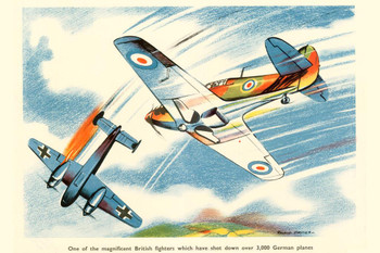 Magnificent British Fighters WPA War Propaganda Mural Giant Poster 13x19 inch Magnificent British Fighters WPA War Propaganda Mural Giant Poster 13x19 inch