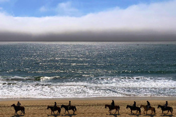 Horseback Rider Beach Half Moon Bay California Landscape Photo Poster 36x24 inch Horseback Rider Beach Half Moon Bay California Landscape Photo Poster 36x24 inch