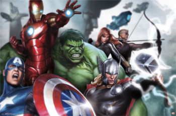 Avengers Assemble Heroes Comic Book Art Print Poster 34x22 inch Avengers Assemble Heroes Comic Book Art Print Poster 34x22 inch