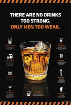 There Are No Drinks Too Strong. Only Men Too Weak. Funny Poster 24x36 inch There Are No Drinks Too Strong. Only Men Too Weak. Funny Poster 24x36 inch