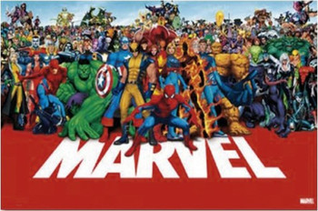 Marvel Comics The Lineup Heroes Superheroes Poster 34x22 inch Marvel Comics The Lineup Heroes Superheroes Poster 34x22 inch