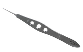 Castroviejo Suturing Forceps 0.12mm 1 x 2 Teeth On A Three-Holed Handle, 20mm Straight Shafts, And An Overall Length Of 4 1/4" (110mm) Castroviejo Suturing Forceps 0.12mm 1 x 2 Teeth On A Three-Holed Handle, 20mm Straight Shafts, And An Overall Length Of 4 1/4" (110mm)