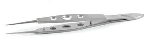Jaffe Straight Tying Forceps On A Three Hole Handle Design Straight 23mm Shafts, Overall Length Of 4" (100mm) Jaffe Straight Tying Forceps On A Three Hole Handle Design Straight 23mm Shafts, Overall Length Of 4" (100mm)