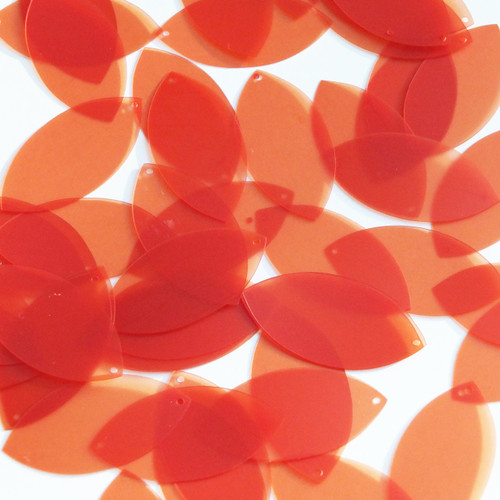Navette Leaf Sequin 1.5" Orange Transparent Glossy and Matte Duo Two Sided Navette Leaf Sequin 1.5" Orange Transparent Glossy and Matte Duo Two Sided