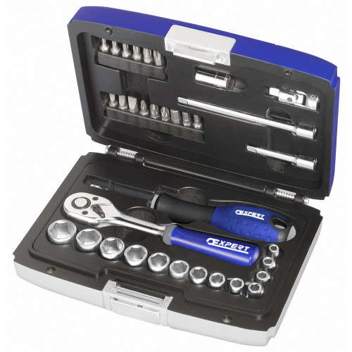 Britool Expert - 1/4" Drive 34 Piece Metric Socket and Ratchet Set - E194672 Britool Expert - 1/4" Drive 34 Piece Metric Socket and Ratchet Set - E194672