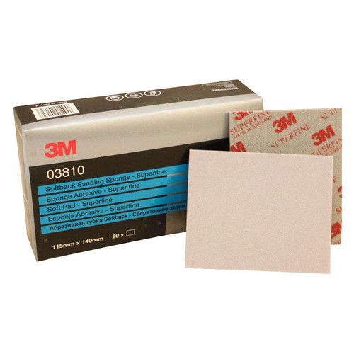3M Super Fine Soft Back Sanding Sponge - Pack of 20 - 3M 03810 3M Super Fine Soft Back Sanding Sponge - Pack of 20 - 3M 03810