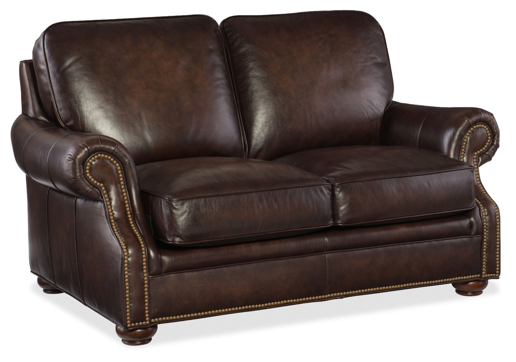 hooker leather curved sofa