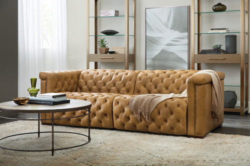 Sofa power recliner color 086 tan aniline leather