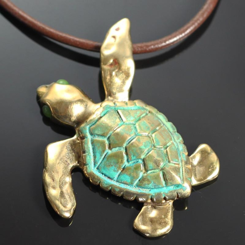 Sea Turtle Pendant | Necklace | Bronze | Large | Anisa Stewart