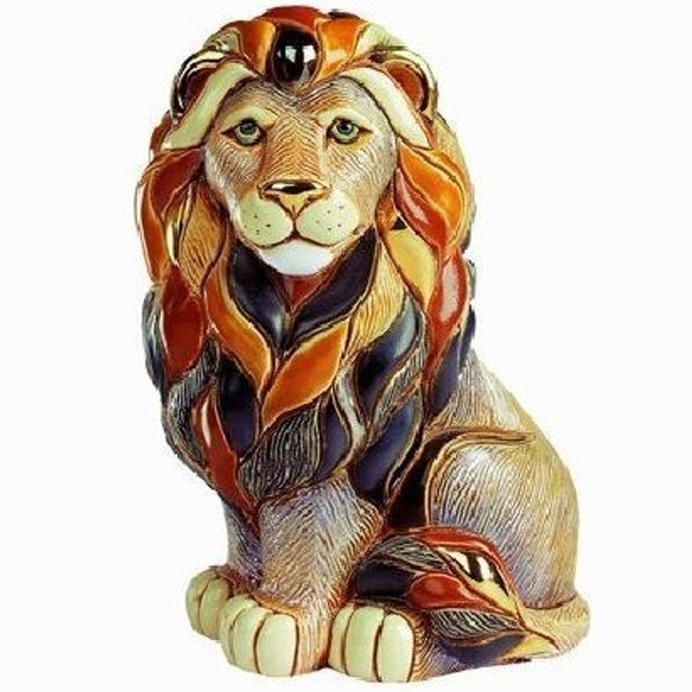 Ceramic Lion Figurine | De Rosa Collection | Sitting Lion