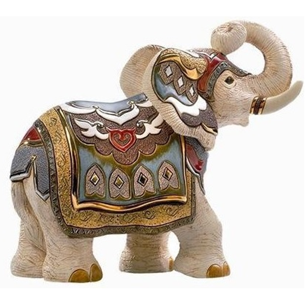 Ceramic Elephant Figurine | De Rosa Collection | White Indian