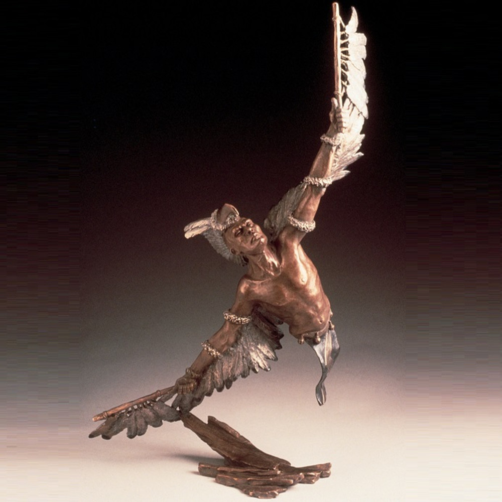 Native American Sculpture Eagle Dancer Bronze Mark