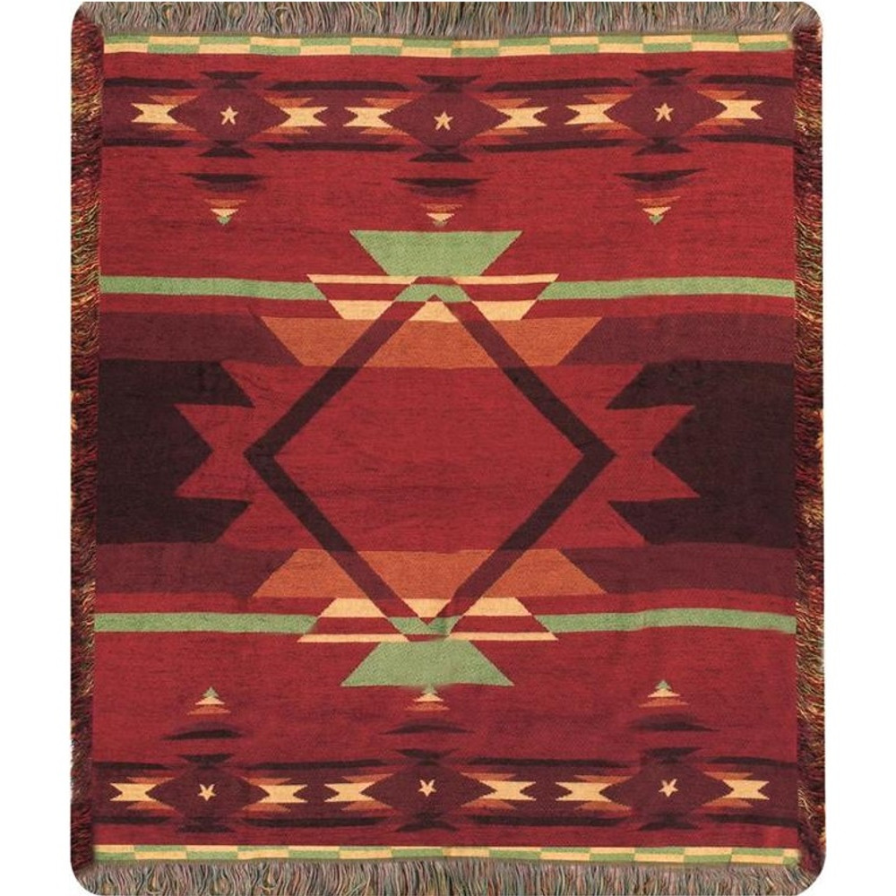 Southwest Flame Tapestry Throw  Blanket  Manual Woodworkers