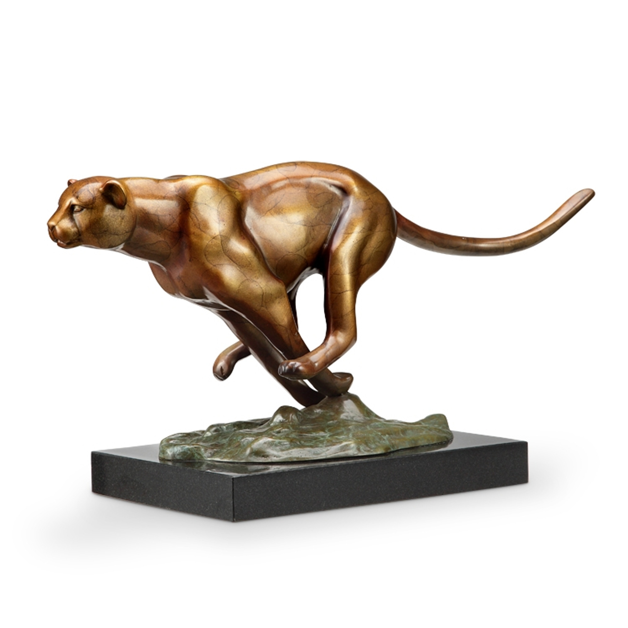 Cheetah Brass Sculpture Speed SPI Home