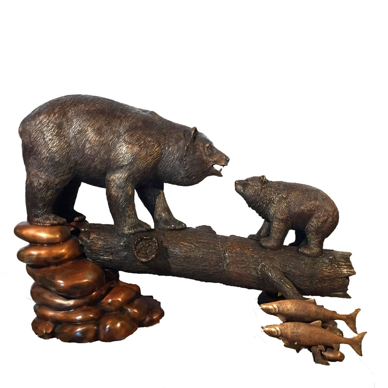 Bear and Cub Sculpture Outdoor Bronze