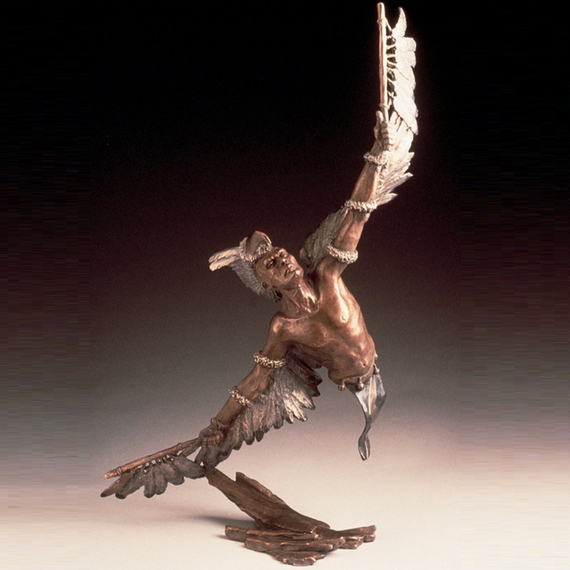 Native American Sculpture Eagle Dancer Bronze Mark Hopkins