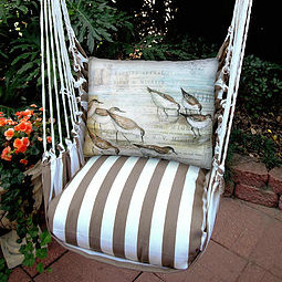 Sea Bird Hammock Chair Swing Striped Chocolate Magnolia Casual
