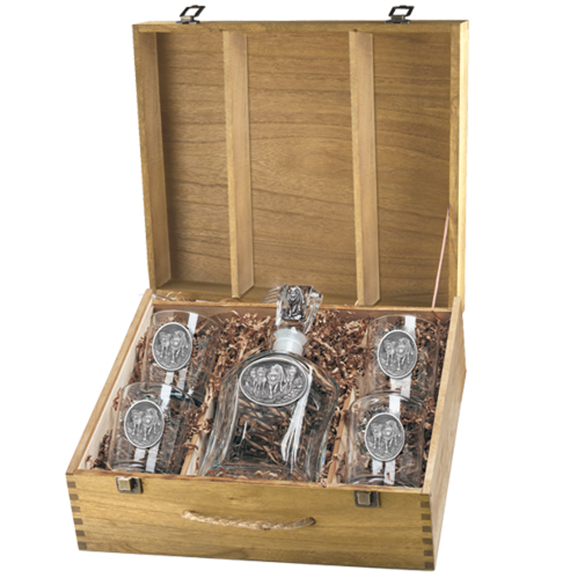 Wolf Capitol Decanter Boxed Set Drinkware Heritage Pewter