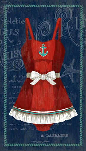 Red Anchor Swimsuit Beach Sign Art
