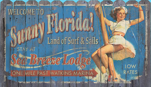 Sunny Florida Retro Art Sign