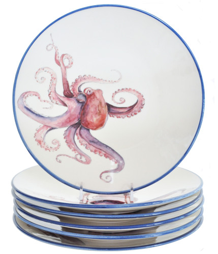 Octopus Dinner Plates - Set of 6