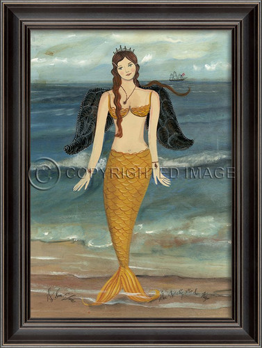 Golden Mermaid Angel Art