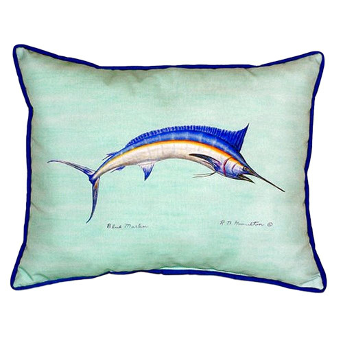 Teal Blue Marlin Pillow