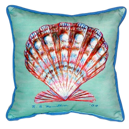 Teal Scallop Shell Pillow