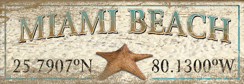 Latitude Starfish Art Sign