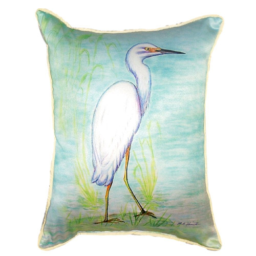 Beautiful Snowy Egret Beach Pillow