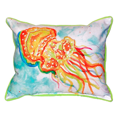 Orange Jellyfish Pillow
