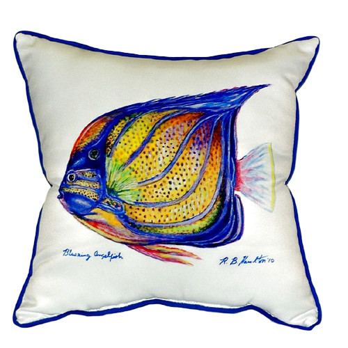 Blue Ring Angelfish Pillow