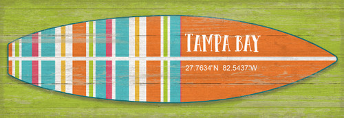 Bright Striped Surfboard Latitude Custom Sign