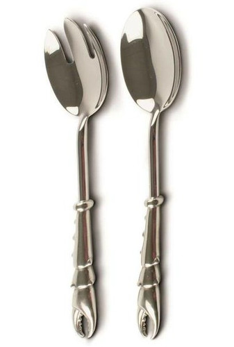 Pewter Crab Claw Salad Serving Set