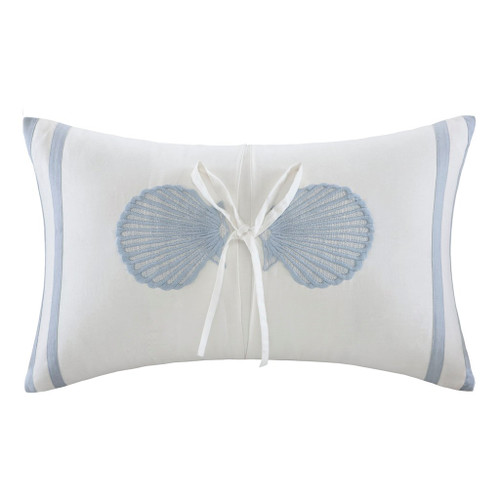 Crystal Beach Embroidered Seashell Pillow