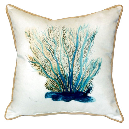 Blue Coral Throw Pillow