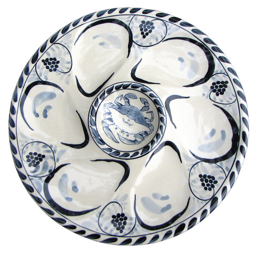 Blue Crab Oyster Plates - Set of 2